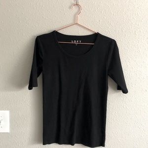 🎀 LOFT black elbow sleeve tee 🌙